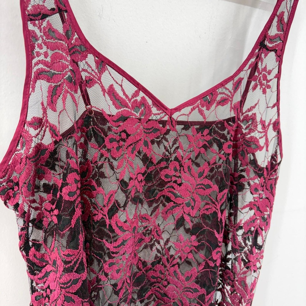 Colesce Sheer Floral Lace Camisole Layering Tank Top 1X Goth‎ Fairycore Vintage